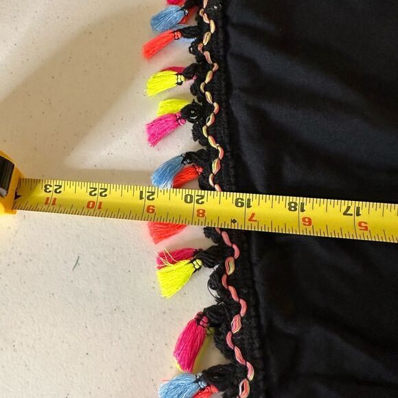 Charming Charlie black off the shoulder top with colorful tassels - Picture 9 of 9